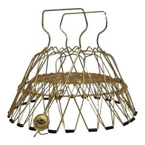 Vintage French Country Egg Basket Pure Gold Plated Wire Basket Made in France